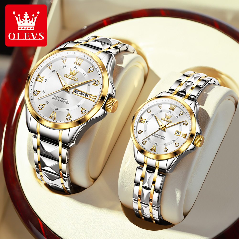 Luxury Watch Wallpaper - OLEVS 2906 paar horloge originele Romeinse