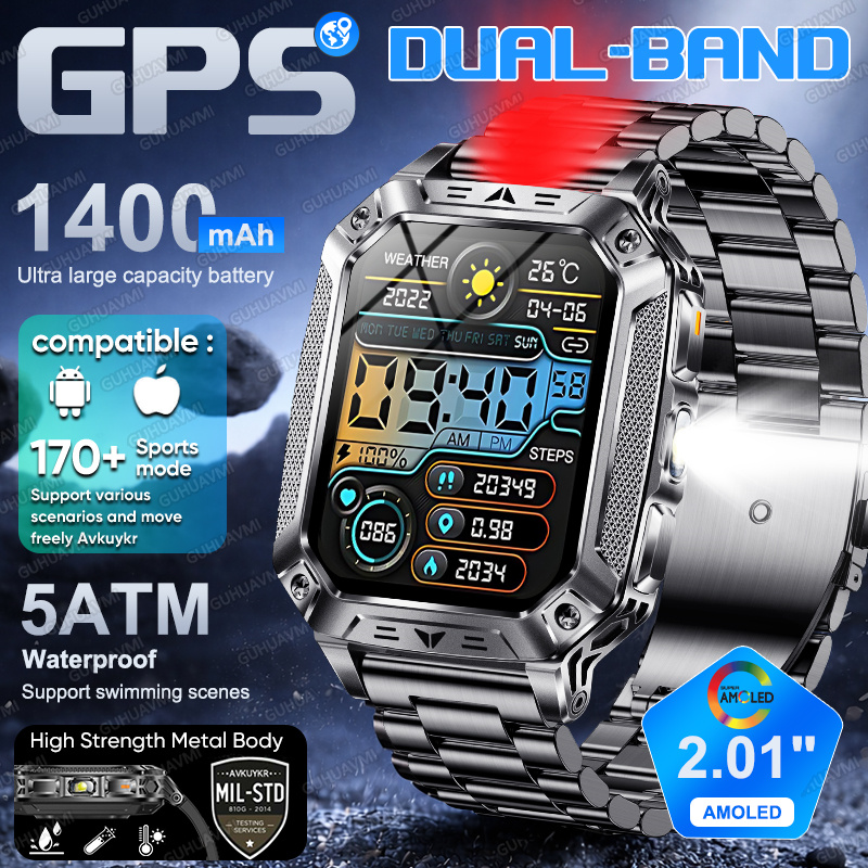 Gmt Dual Timezone Watch - 2026 Dual-band GPS Smart Watch Militaire