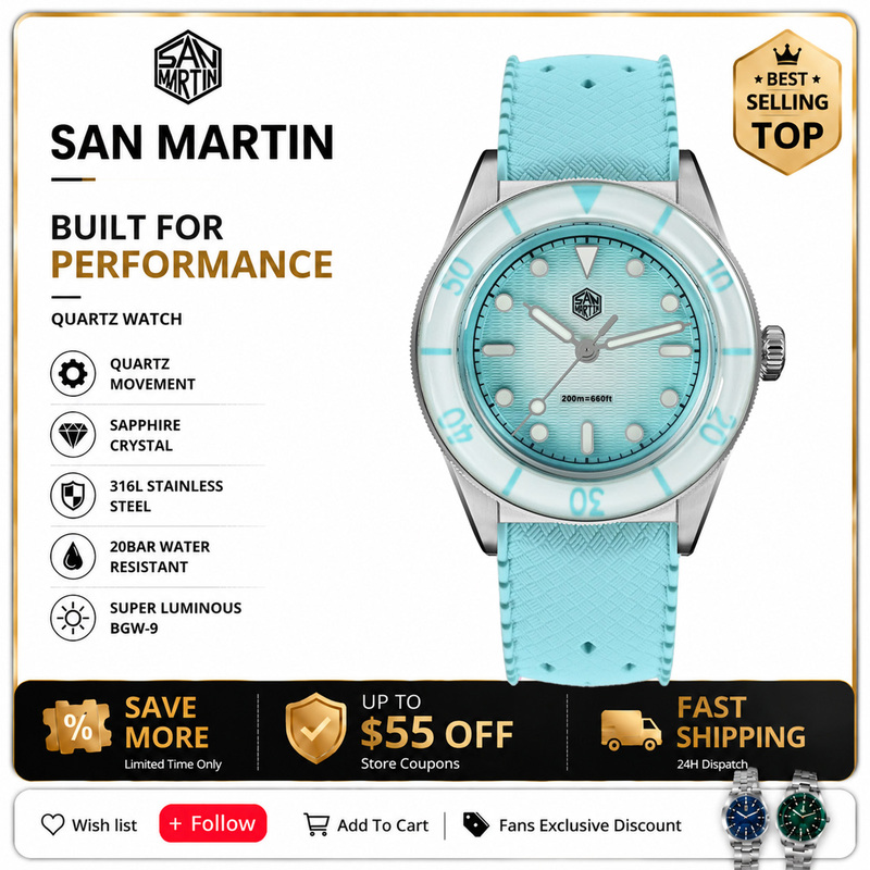 Guilloché Dial Watch - San Martin Nieuw Model 32,5 mm