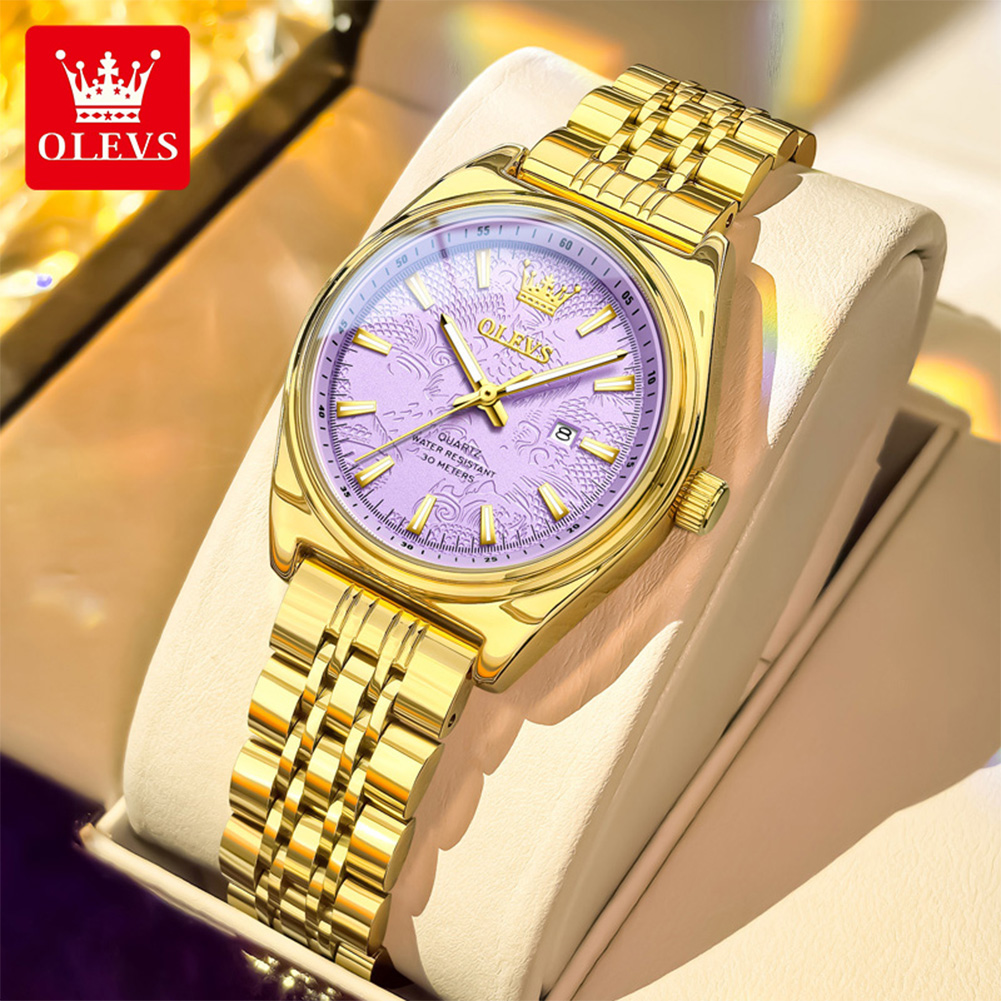 Luxury Watch Green - OLEVS Merk Luxe Gouden Horloge Voor