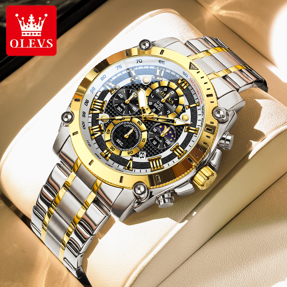 Luxury Watch Zone - OLEVS 3689 quartz herenhorloge multifunctioneel datum