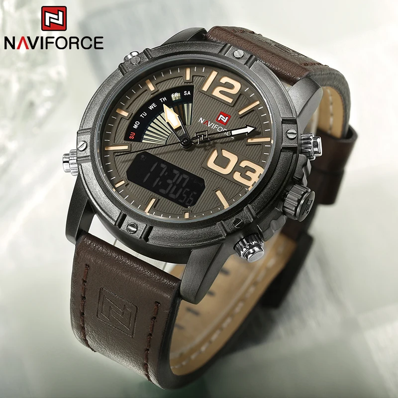 Luxury Watch Zone - NAVIFORCE Topmerk herenhorloge Multifunctioneel LED digitaal