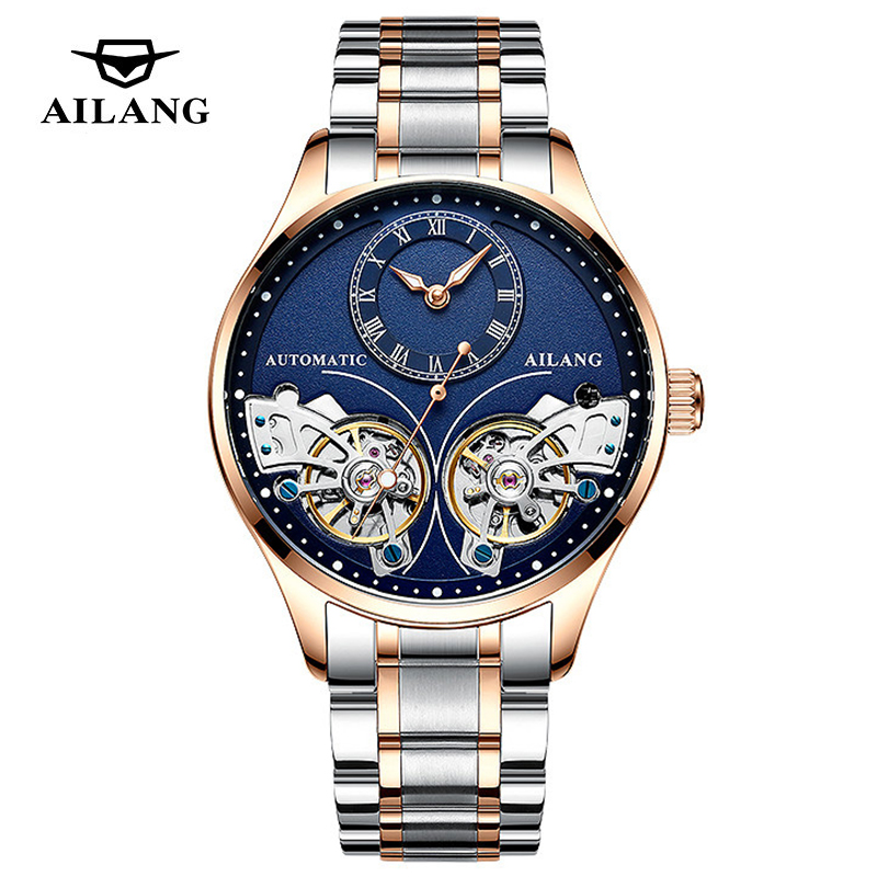 Tourbillon Movement Watch - AILANG Gloednieuw mode dubbel tourbillon horloge