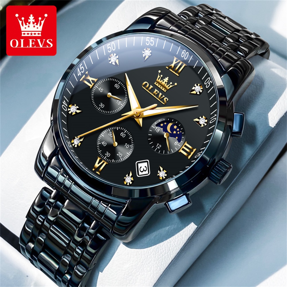 Luxury Watch Price - OLEVS Populaire herenhorloges roestvrij staal zwart
