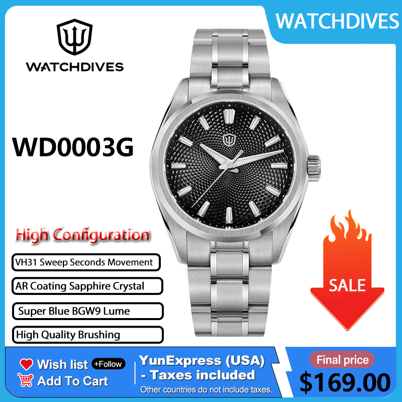 Guilloché Dial Watch - Watchdives WD0003G Guilloche Dial Herenhorloge VH31