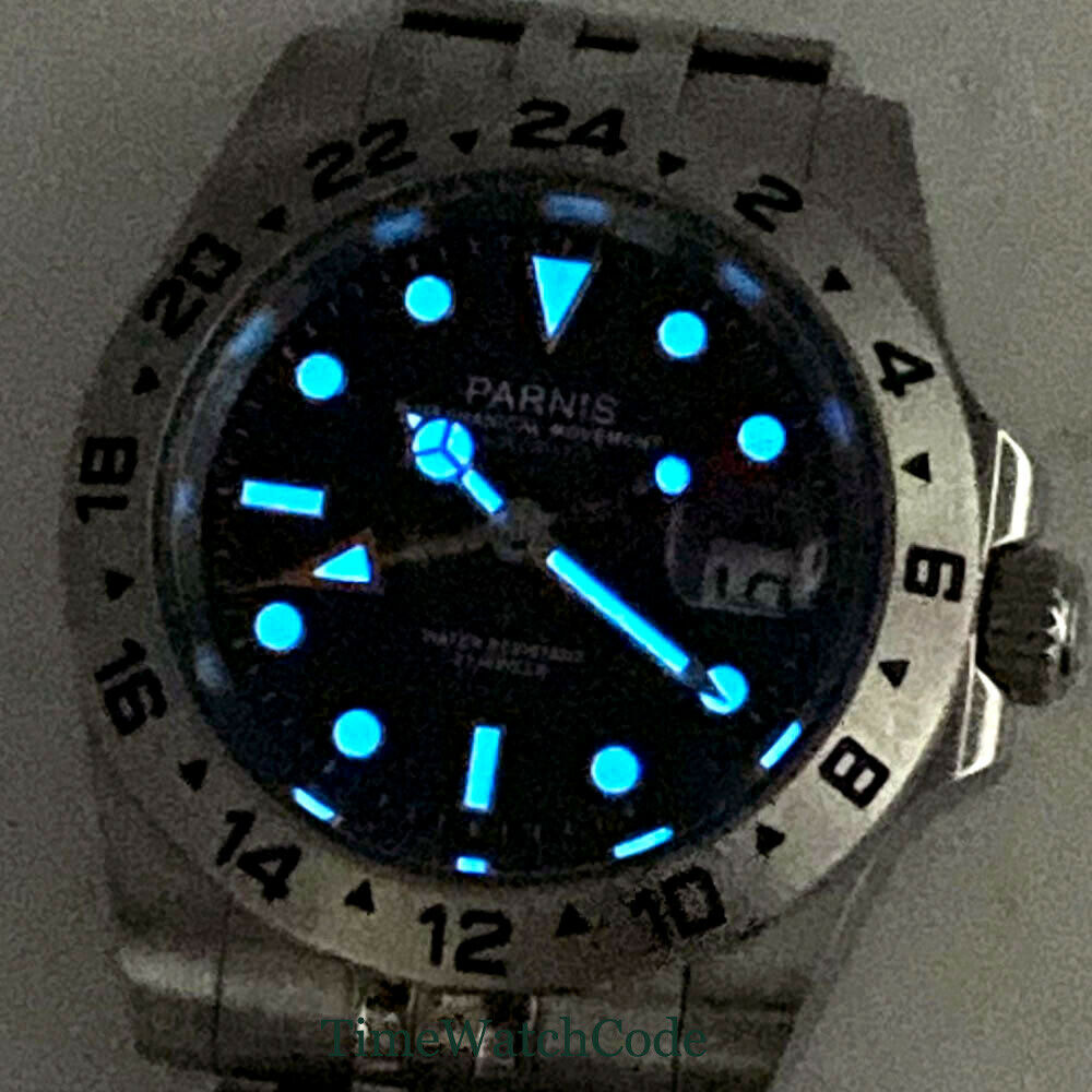Parnis 40Mm Saffierglas Automa - Gmt Dual Timezone Watch recensie en prijs