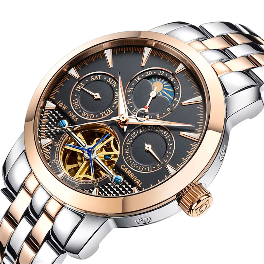 CARNAVAL Topmerk Luxe Stalen H - Tourbillon Movement Watch recensie en prijs
