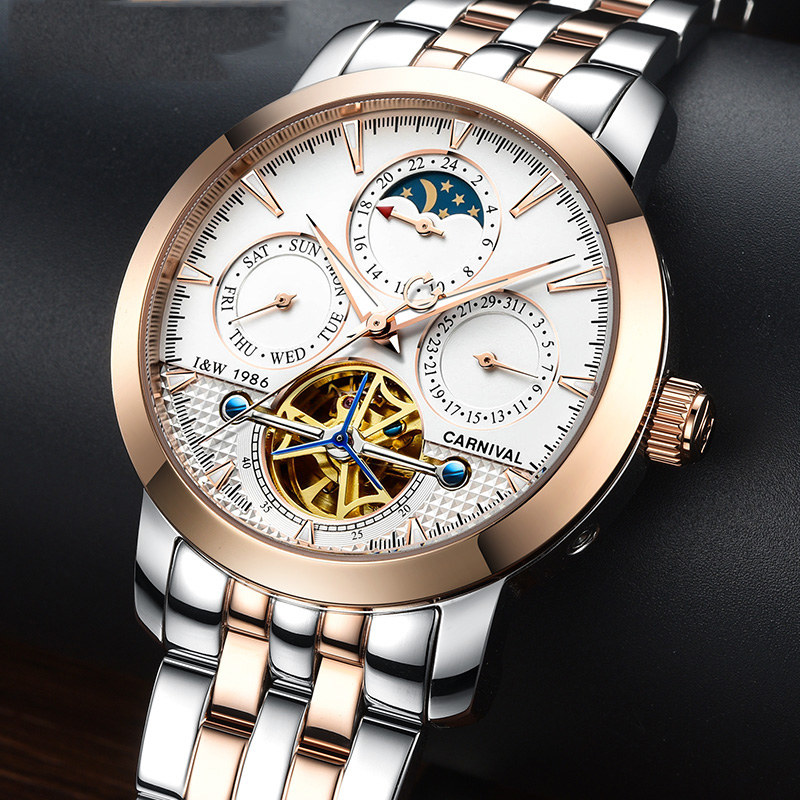 CARNAVAL Topmerk Luxe Stalen H - Tourbillon Movement Watch recensie en prijs