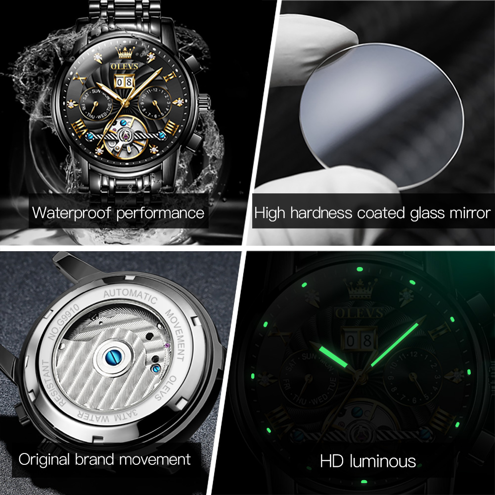 OLEVS Klassieke herenhorloges  - Tourbillon Movement Watch recensie en prijs